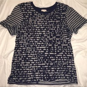 XS 💙 GAP 💙 Shirt Knit Gray Navy Stripe Print